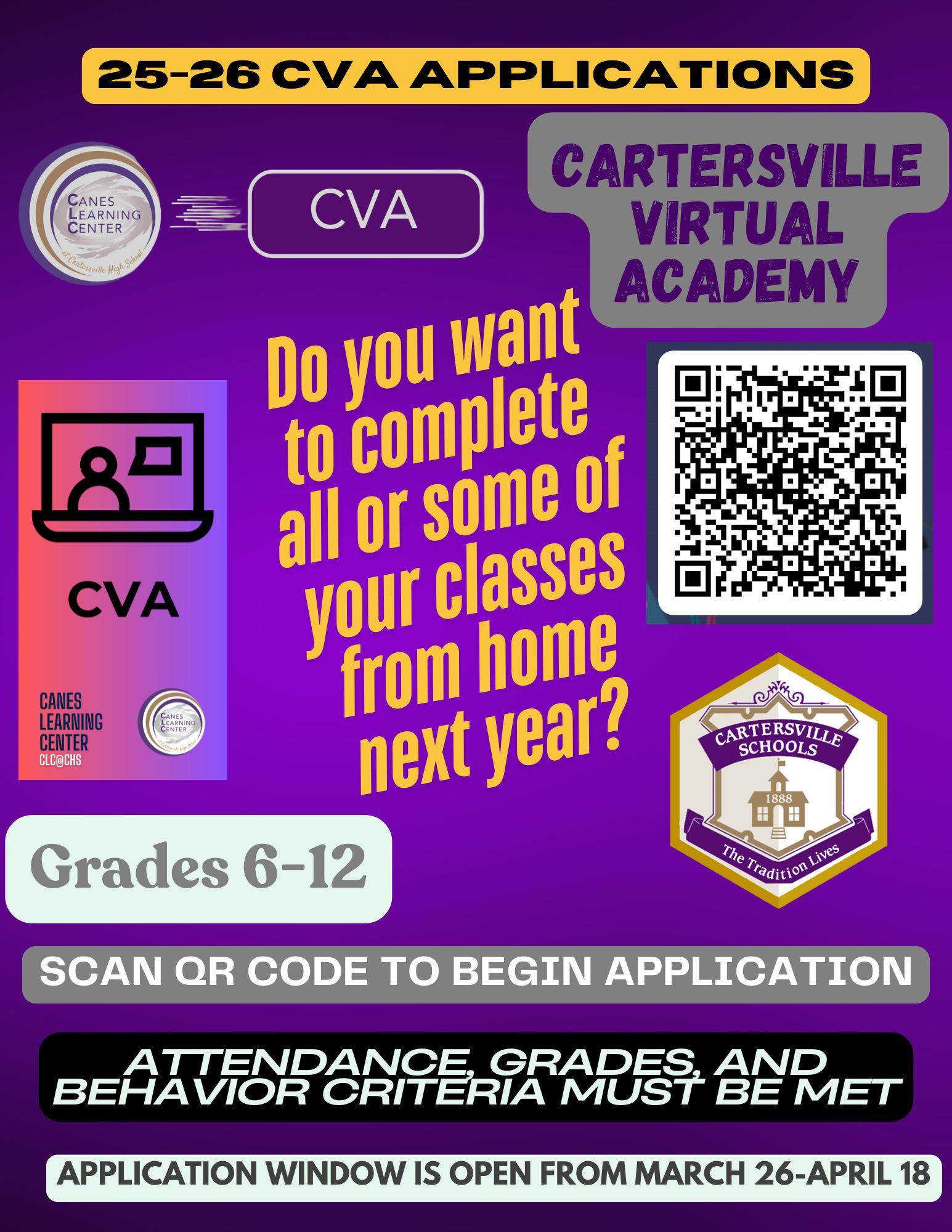Virtual Academy QR code to register